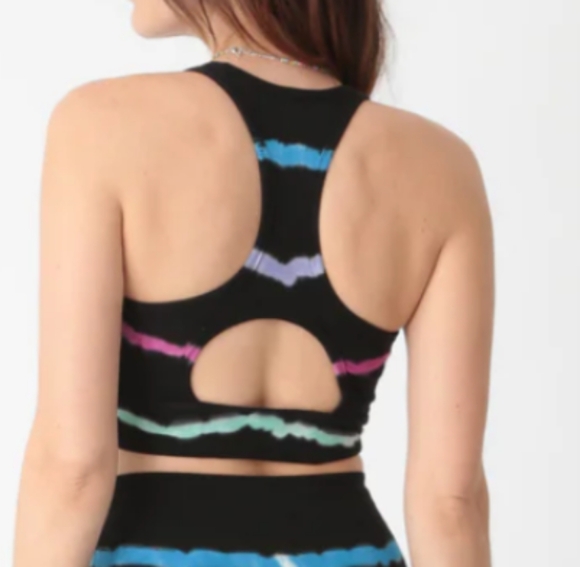 Electric & Rose Matching Bra & Leggings Set/Multi-Stripe - Picture 5 of 6